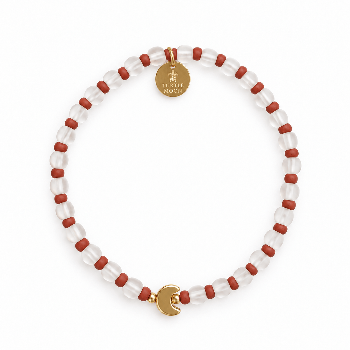 Wolf Moon Moonlight Bracelet with frosted glass beads