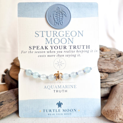 Sturgeon Moon Stone Color Bracelet | Aquamarine