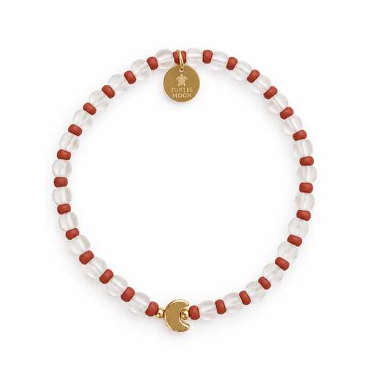 Wolf Moon Moonlight Bracelet with frosted glass beads